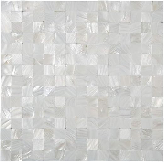 Diflart Oyster Mother of Pearl Shell Mosaic Tile for Kitchen Backsplashes Bathroom Tiles Pack of ... | Amazon (US)