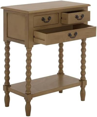 SAFAVIEH Furniture - Athena 3-Drawer Console Table - Desert Brown - Solid Wood - Farmhouse Classi... | Amazon (US)