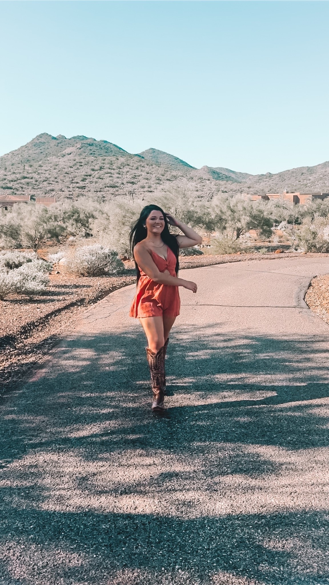 It doesn’t get more western than this!!🏜️🌵 Wore this outfit in Arizona and it was perfect!! I’m wearing a size medium in the romper! Everything from SHEIN besides the boots! Boots are my staple in brown! 

#LTKFindsUnder100 #LTKdayinmylife #LTKootd