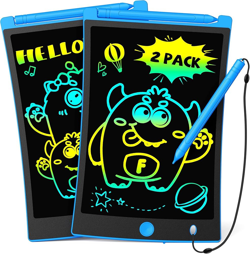 TEKFUN 2 Pack LCD Writing Tablet with Stylus, 8.5in Erasable Doodle Board Mess Free Drawing Pad f... | Amazon (US)