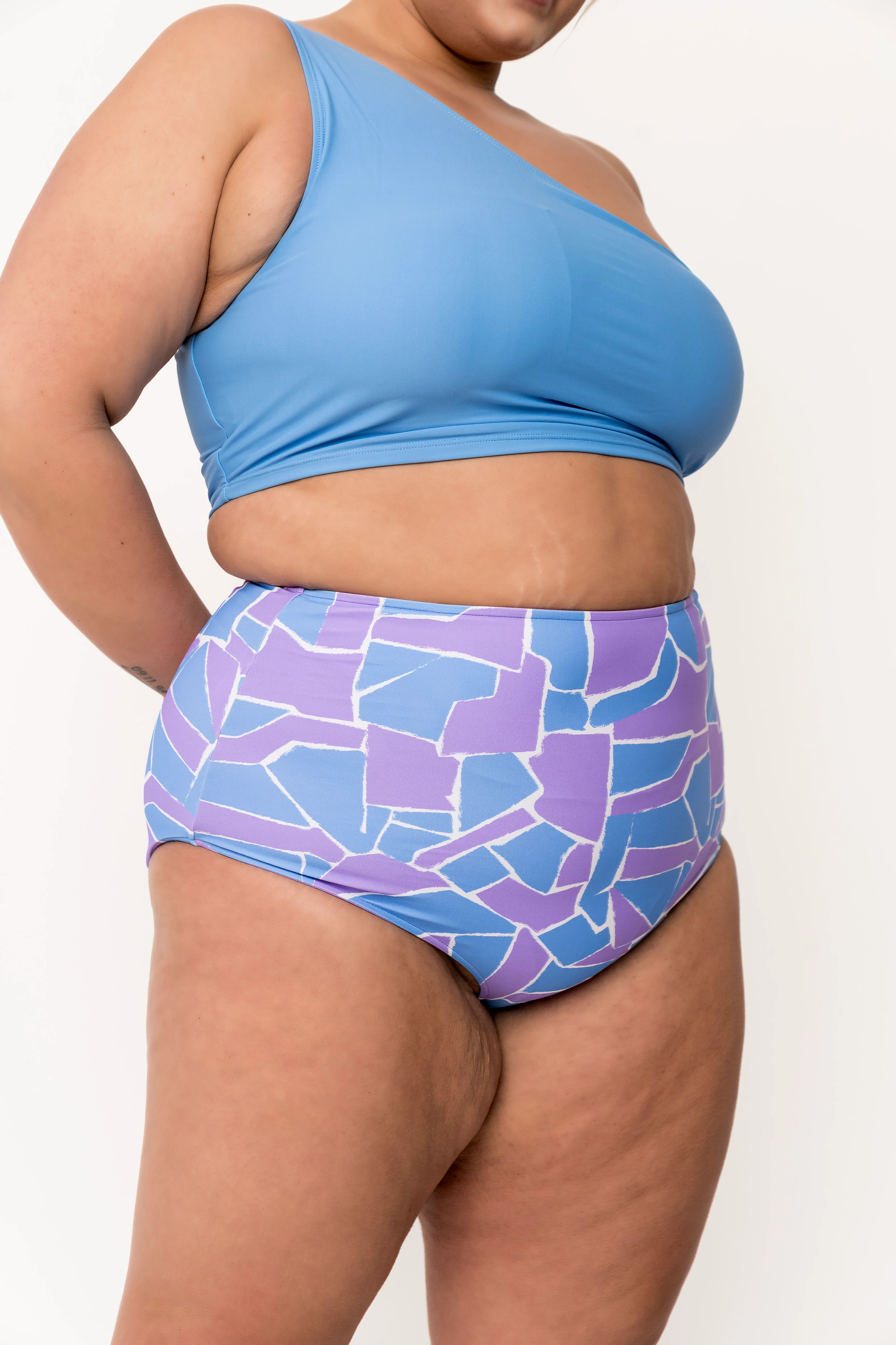 Leisure Reversible Bottom | Geometric Purple & Blue X-Large | Coral Reef Swim