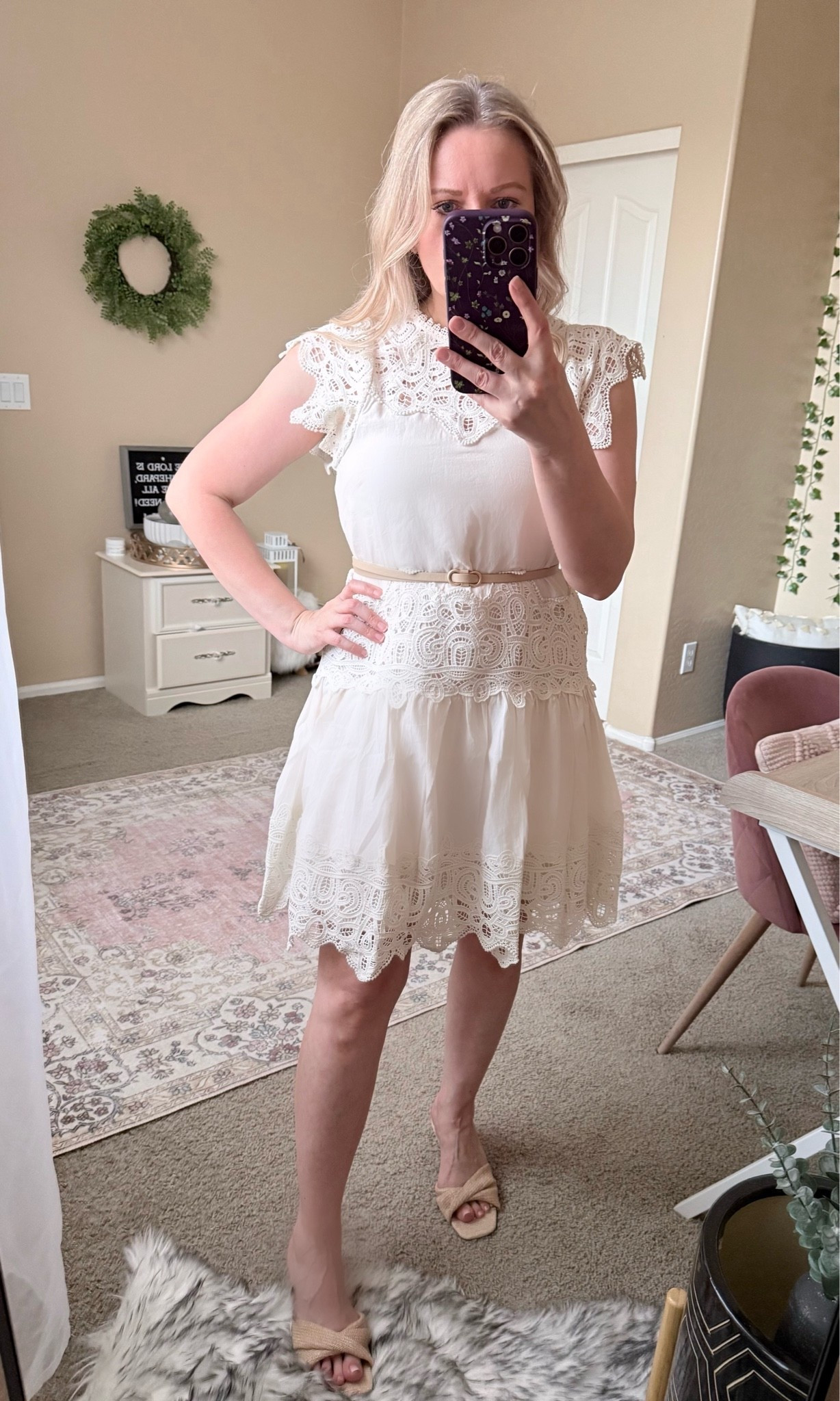 This adorable dress, resembling a designer piece, is surprisingly affordable at under $40! I love the lace details. However, I think it looks even more flattering with a belt. It’s fully lined and has a relaxed fit. I’m wearing a size XS.

Scoop dress, Walmart style for less, Anthropologie lookalike, designer look for less, designer lookalike

#LTKOver40 #LTKSeasonal #LTKPetite #LTKWedding