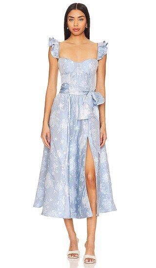 Vera Corset Midi Dress in Denim Blue Windsor | Revolve Clothing (Global)