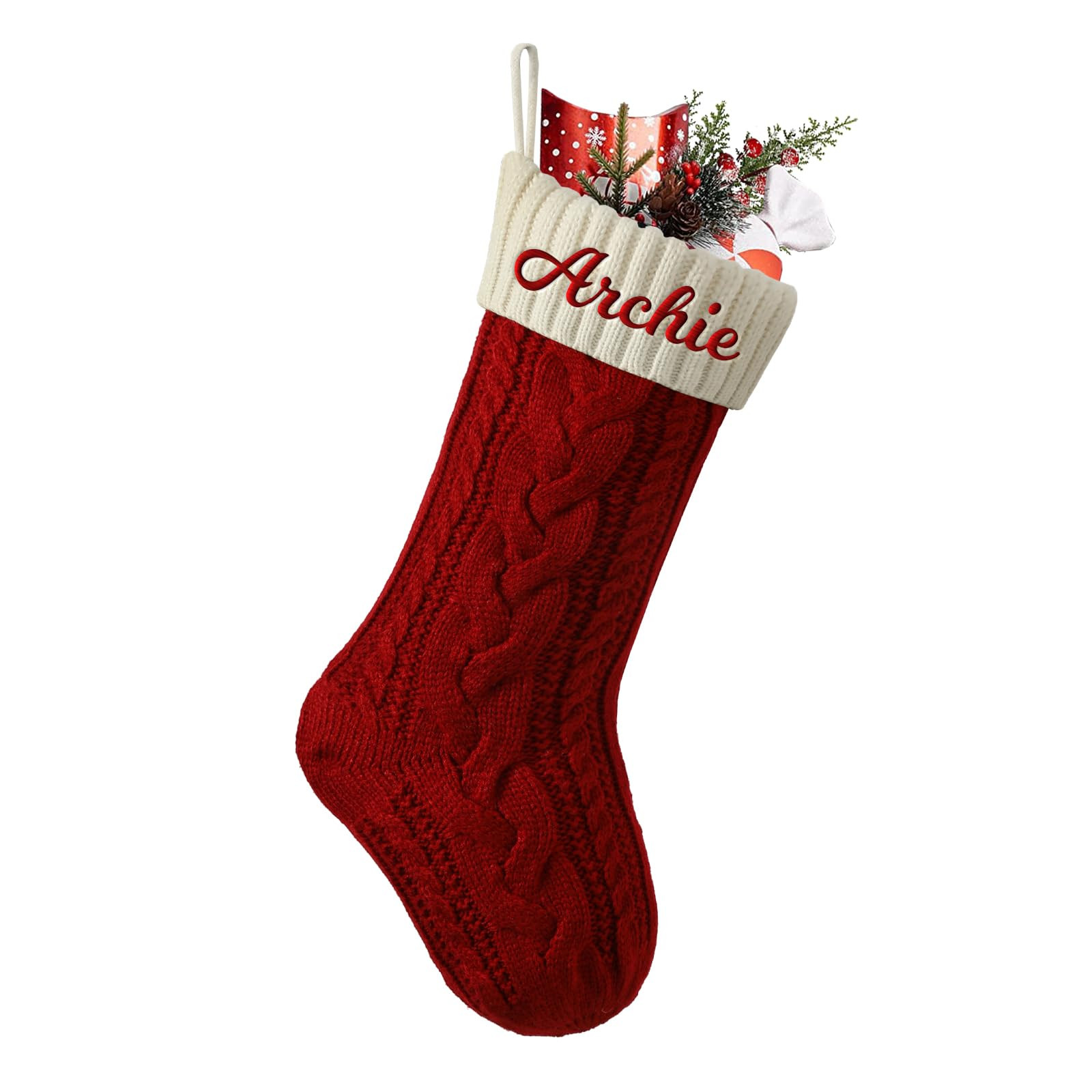 Personalized Christmas Stockings Custom Name Family Christmas Stockings 18" Large Knitted Xmas Fi... | Amazon (US)
