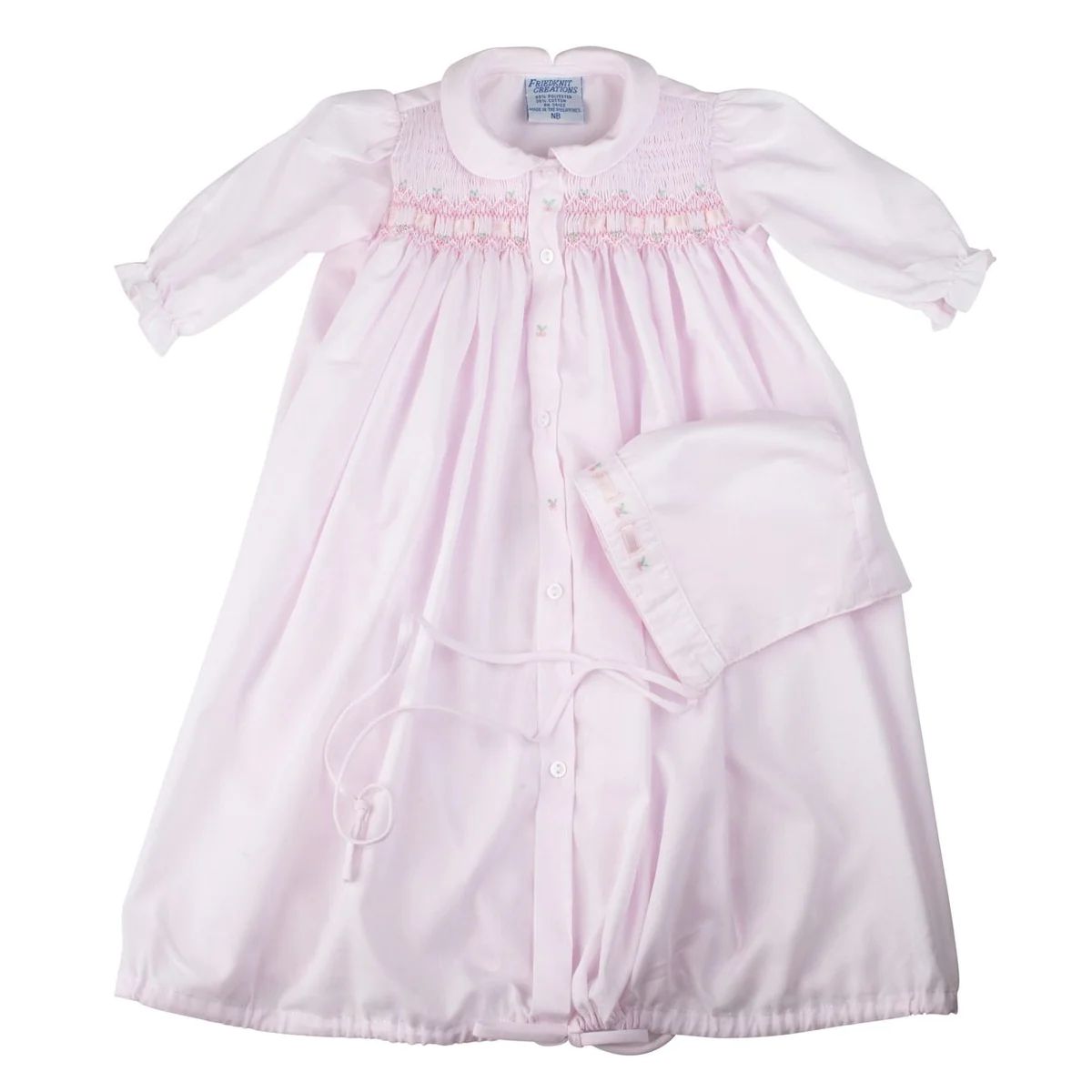 Ribbon Smocked Take Me Home Gown with Hat | Grace and James Kids