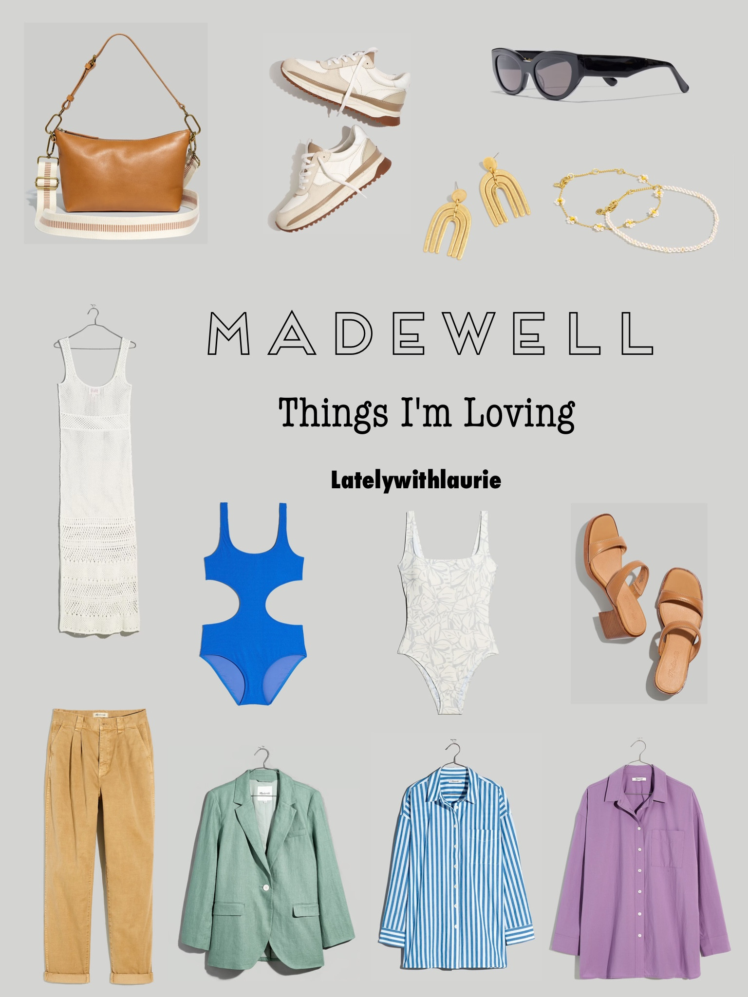 Love this spring pieces from Madewell! Oversized peplum tops, striped tops, blazer, chino pants, one piece swimsuits, sandals, swim coverup, tennis shoes, anklets, handbag, earrings. Perfect for the office, vacation, and casual outfits, resort wear 

#LTKfamily #LTKcurves #LTKswim