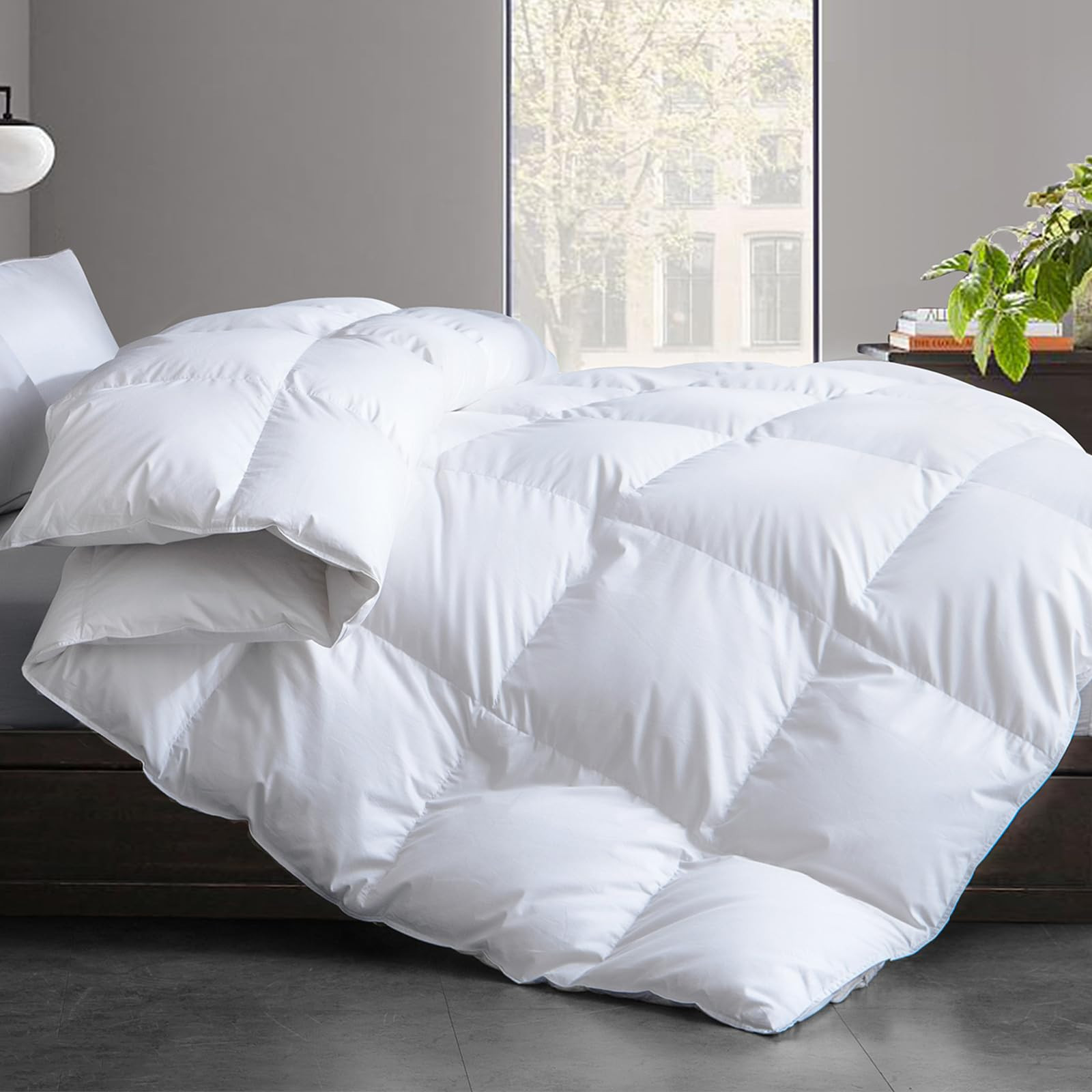 Cosybay King Size Feather Down Fiber Comforter - All Season White Duvet Insert - Luxury Medium Wa... | Amazon (US)