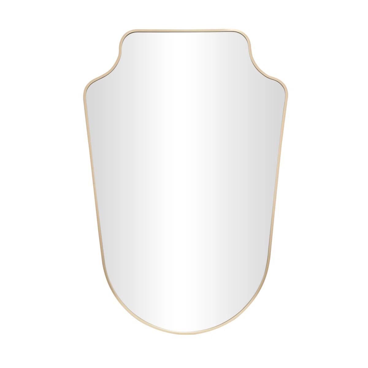 Joss & Main Cole and Grey Aluminum Metal Arched Gold Room Wall Mirror with Thin Frame | Wayfair | Wayfair North America