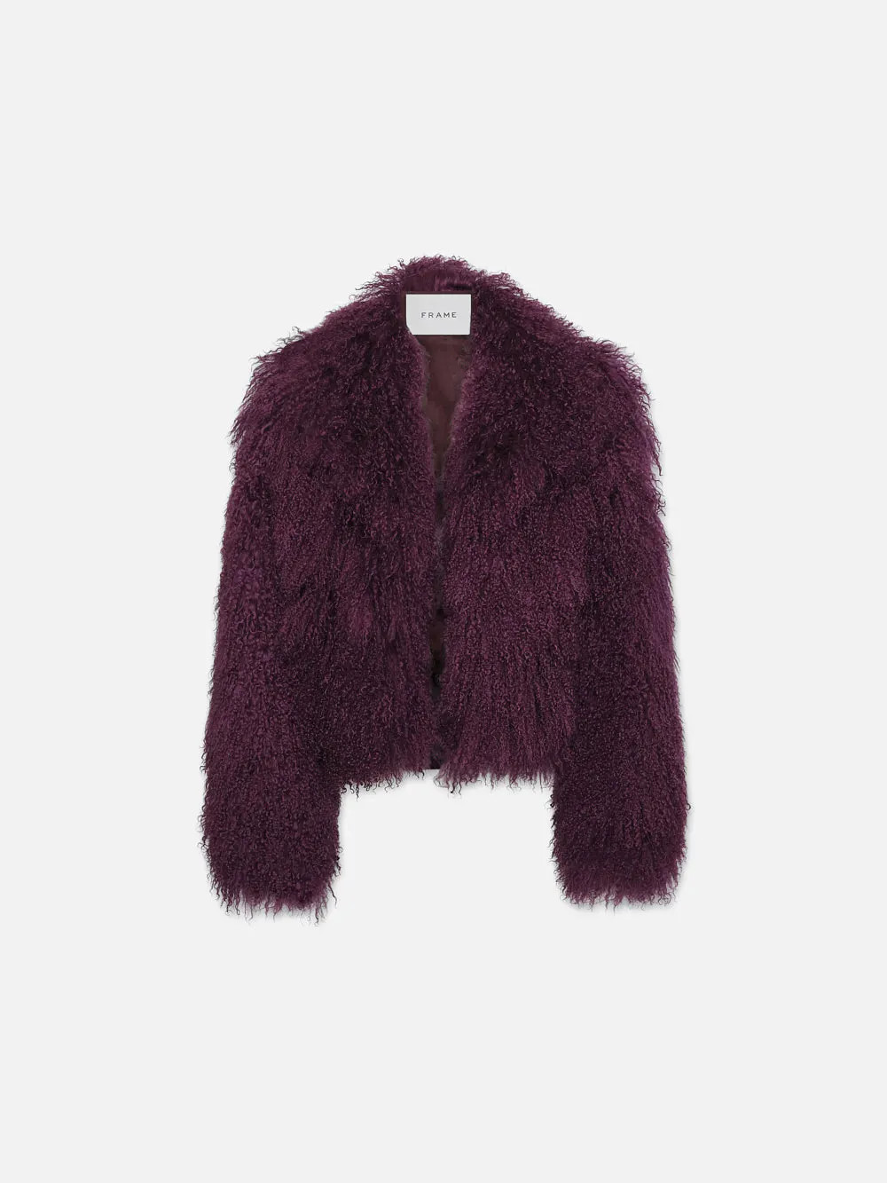 Shaggy Shearling Coat  in  Plum | Frame Denim