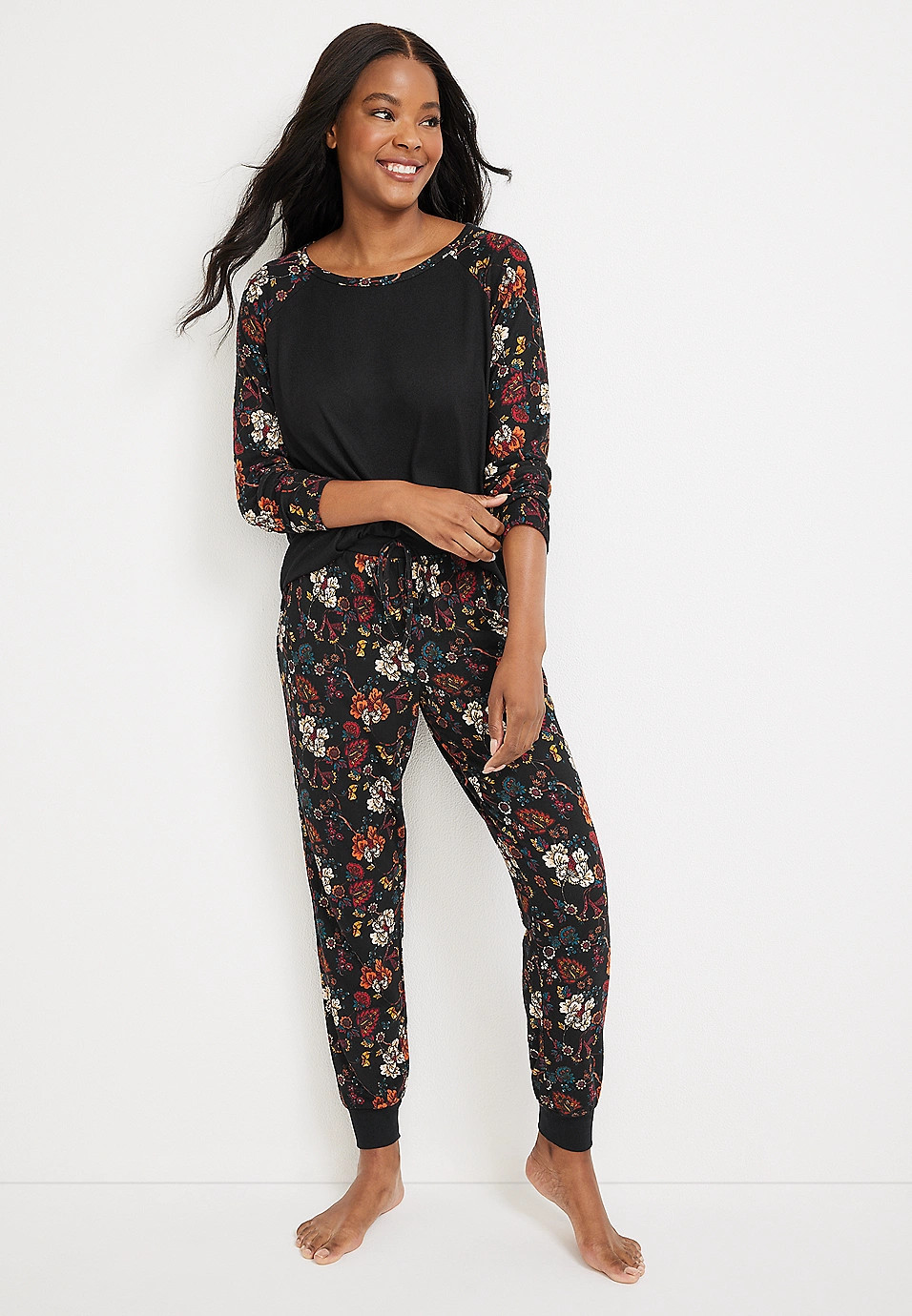 Floral Graphic Tee And Jogger Pajama Set | Maurices