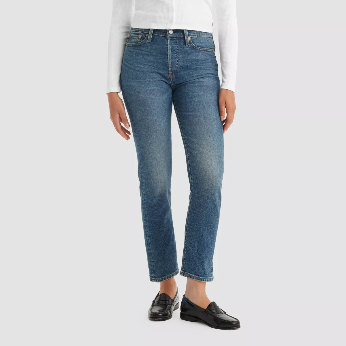 Levi's® Women's High-Rise Wedgie Straight Cropped Jeans - Max Effort 26: Heavyweight Denim, Stre... | Target