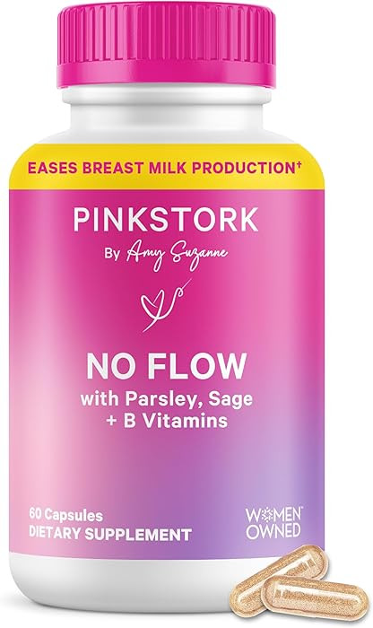 Pink Stork No Flow: Dry Up Breast Milk Supply with Sage, Parsley, and B Vitamins, Postpartum Esse... | Amazon (US)
