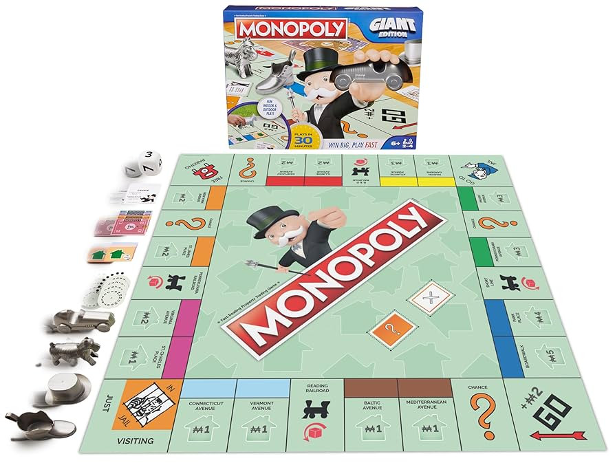 Spin Master Games, Monopoly Giant Edition, Classic Family Board Game for Indoor & Outdoor Play wi... | Amazon (US)