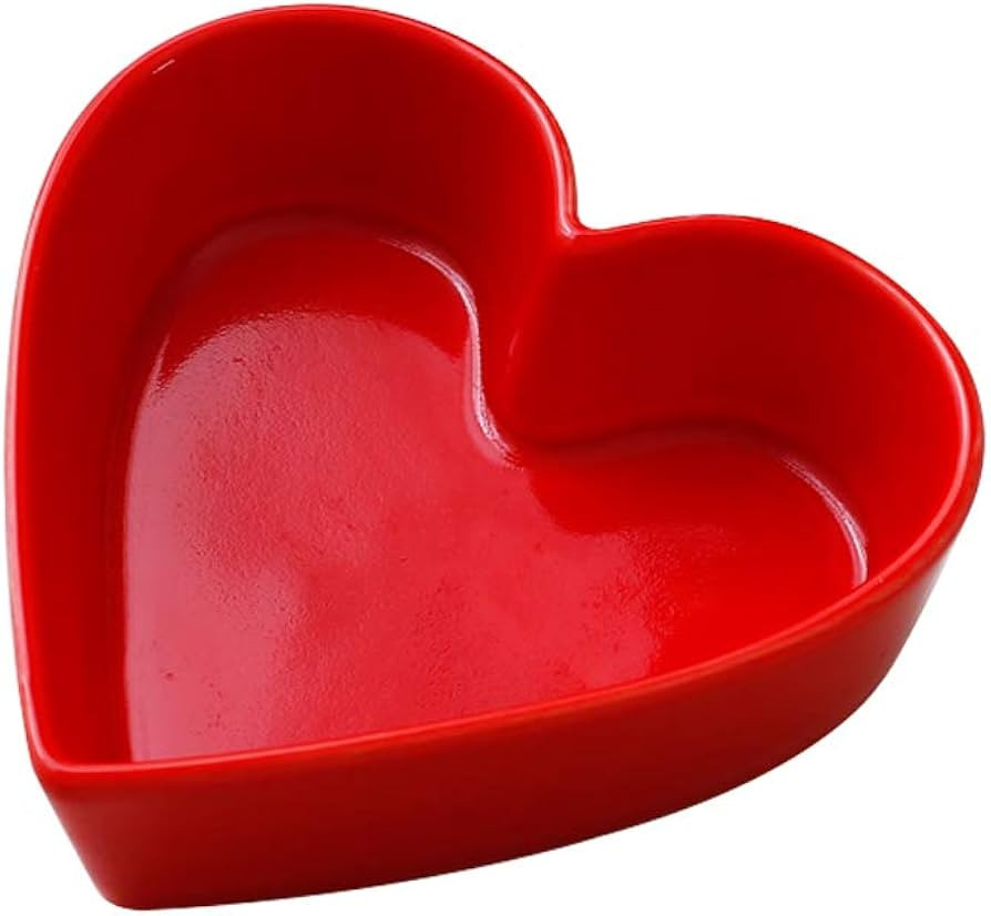 Sizikato Cute Heart Shaped Ceramic Bowl Salad Bowl Dessert Bowl Snack Bowl. | Amazon (US)