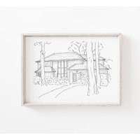 Custom Home Portrait, House Drawing, 5x7 Personalized Illustration, Ink Sketch, Family Drawing | Etsy (US)