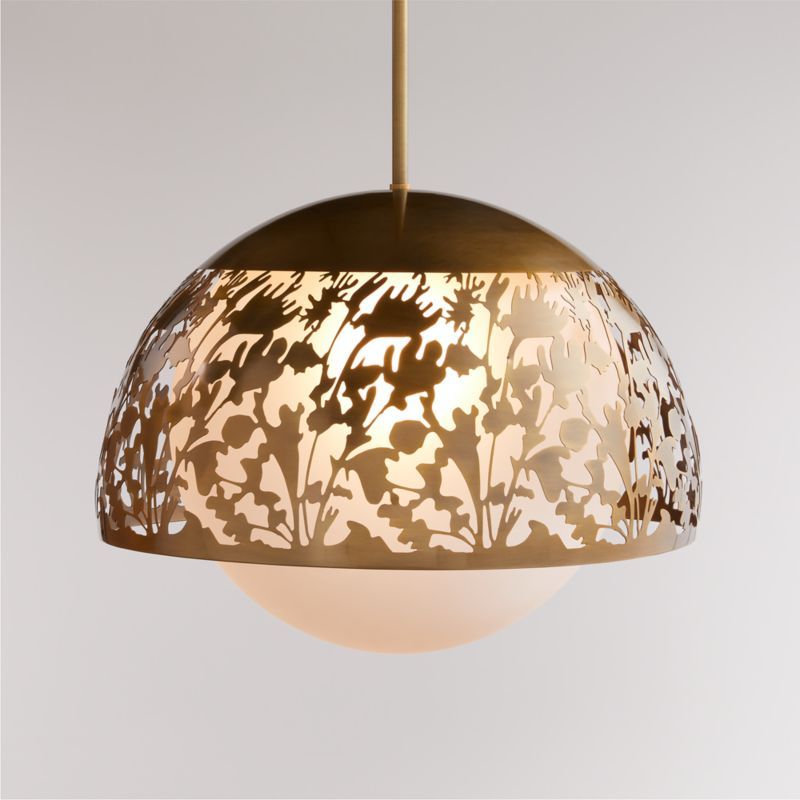 Large Meadow Brass Pendant Light by Lucia Eames | Crate & Barrel | Crate & Barrel