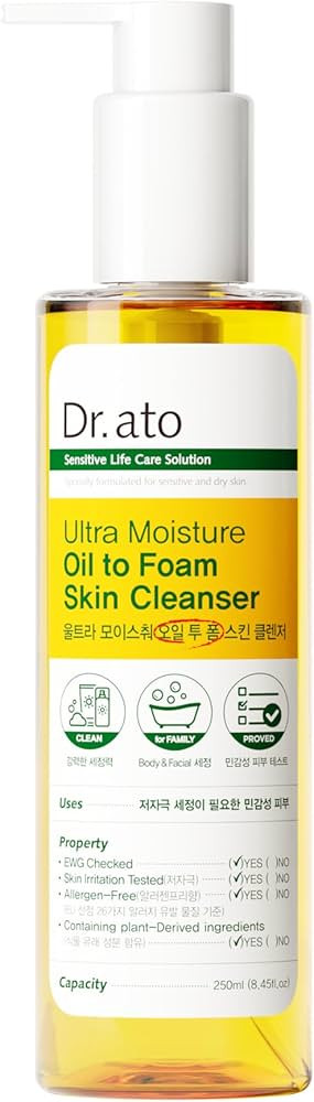 Dr.ato)Ultra Moisture Oil to Foam Cleanser 250ml, Moisture Mild Cleanser | Amazon (US)