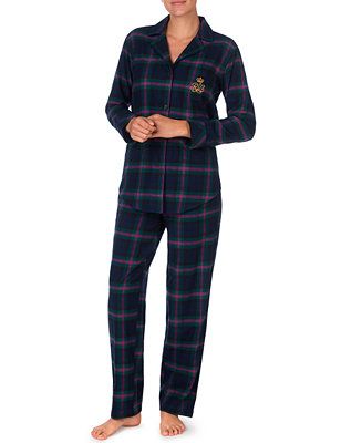 Brushed Twill Plaid Pajamas Set | Macys (US)