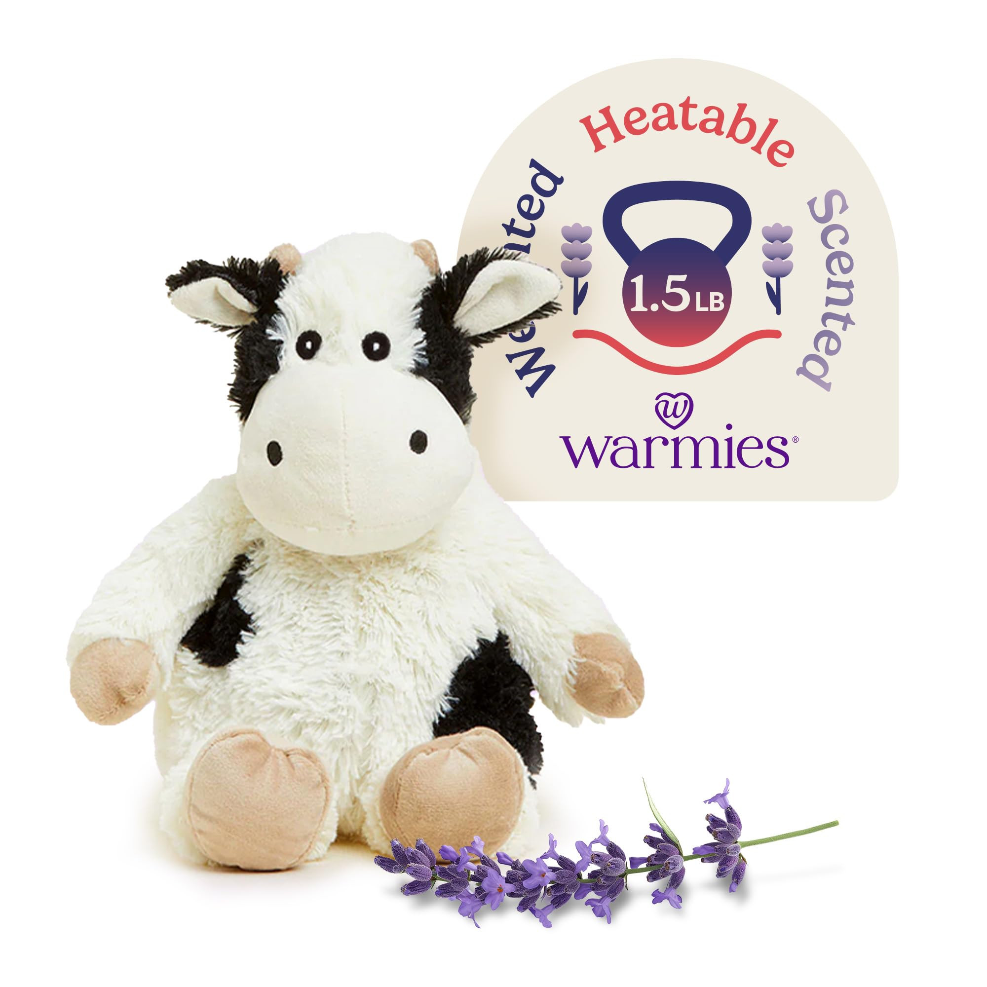 warmies Microwavable & Weighted Stuffed Animals, Black & White Cow - Heated Stuffed Animal Plushi... | Amazon (US)
