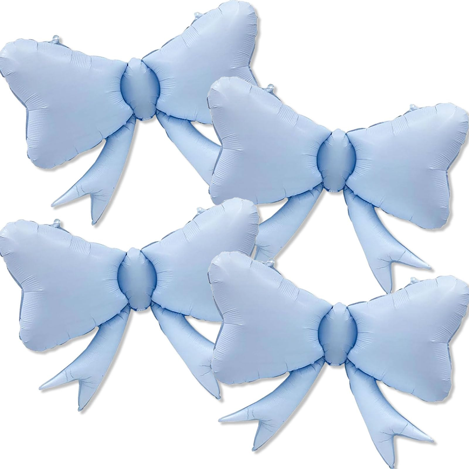 4 Pcs Large Bow Balloons, Blue Bow Balloon Coquette Balloons for Blue Bow Party Decorations Coque... | Amazon (US)