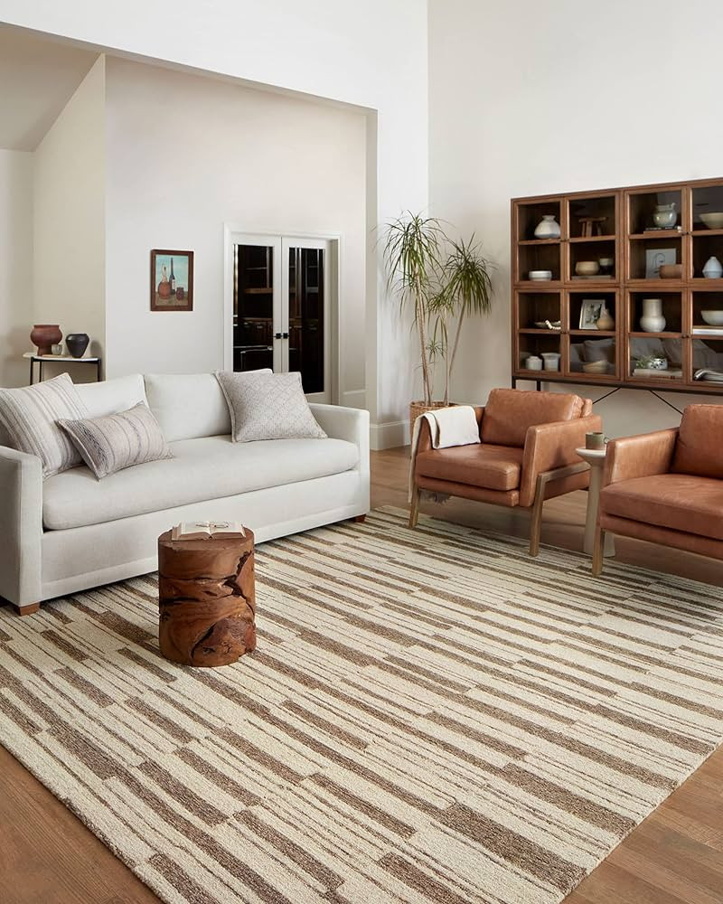 Chris Loves Julia x Loloi Polly Collection POL-04 Beige / Tobacco 2'-0" x 5'-0" Accent Rug | Amazon (US)