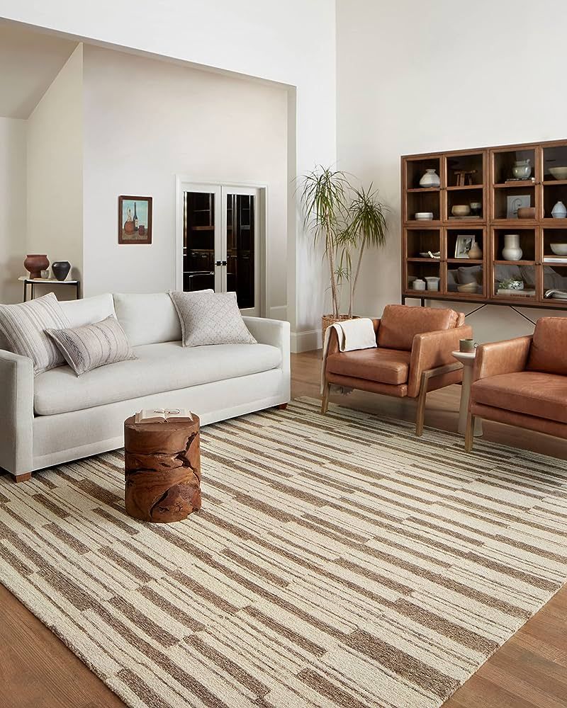 Chris Loves Julia x Loloi Polly Collection POL-04 Beige / Tobacco 2'-0" x 5'-0" Accent Rug | Amazon (US)