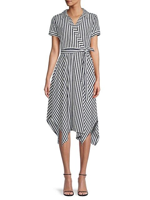 ​Striped Asymmetric-Hem Wrap Dress | Saks Fifth Avenue OFF 5TH