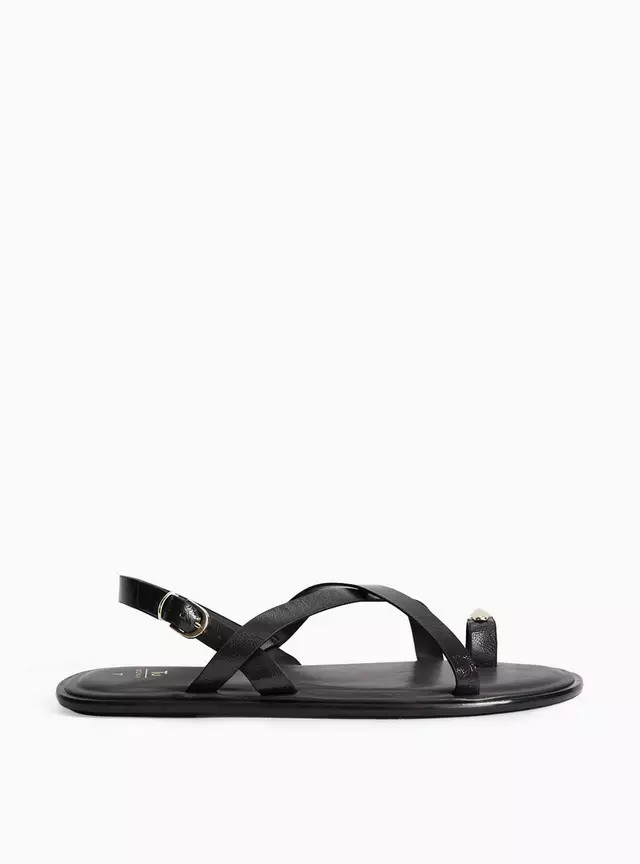 Buy Black Toe Ring Detail Strappy Sandals 5 | Sandals | Tu | Tu Clothing