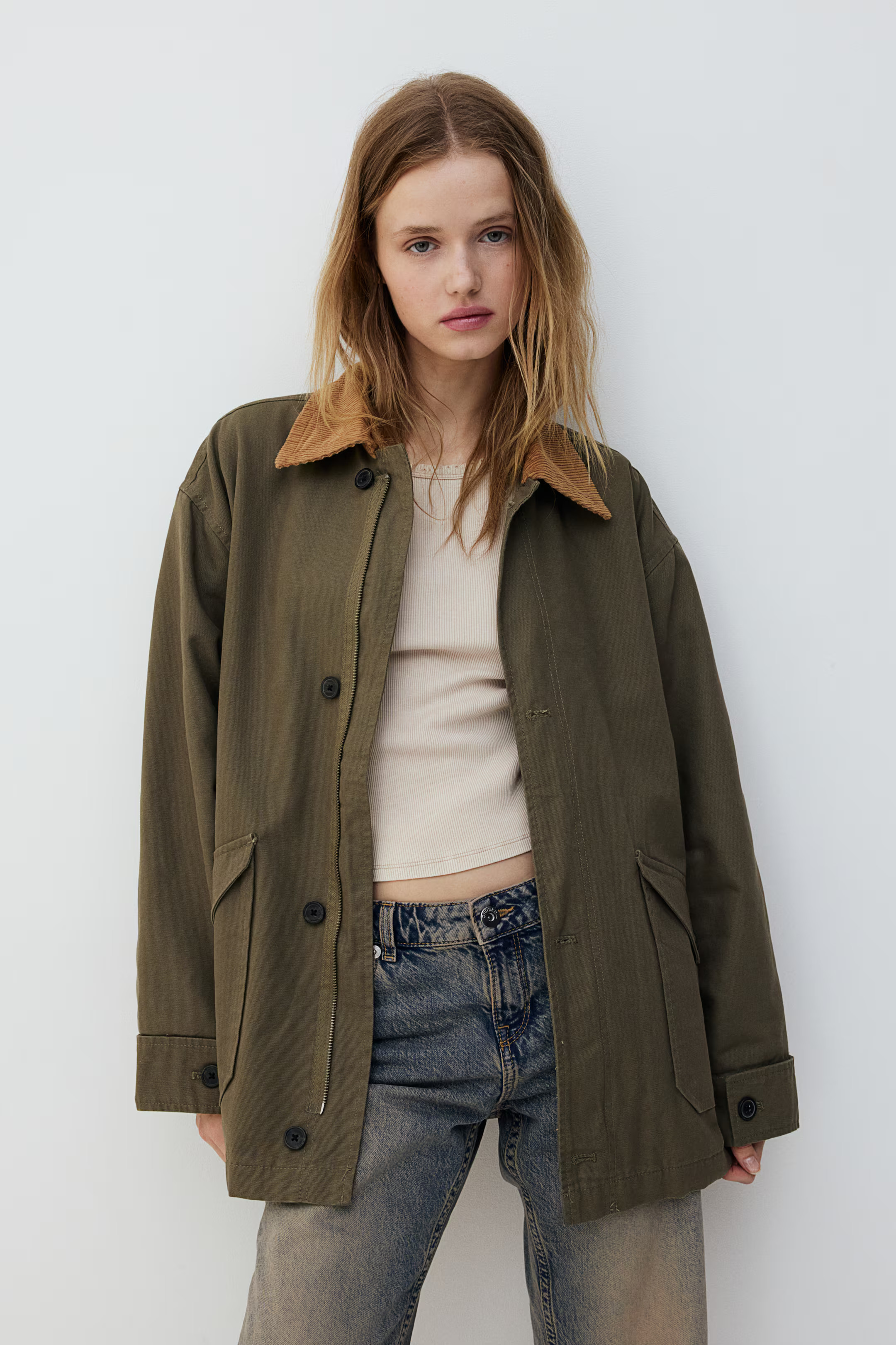 Chaqueta oversize de lona | H&M (FR, IT, ES, PT, BE)