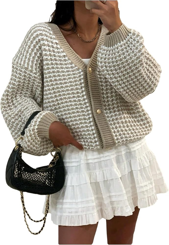 GORGLITTER Women's Button Up Cardigans Cozy Chunky Long Sleeve Oversized Trendy Fall 2025 Sweater... | Amazon (US)