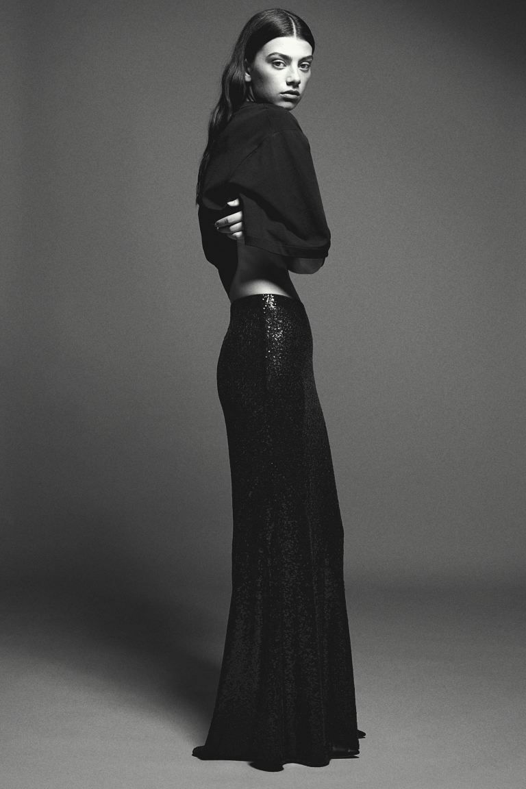 Sequined skirt - Black - Ladies | H&M GB | H&M (UK, MY, IN, SG, PH, TW, HK)