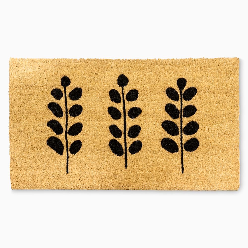 Nickel Designs Hand-Painted Doormat - Leaves Trio | West Elm (US)