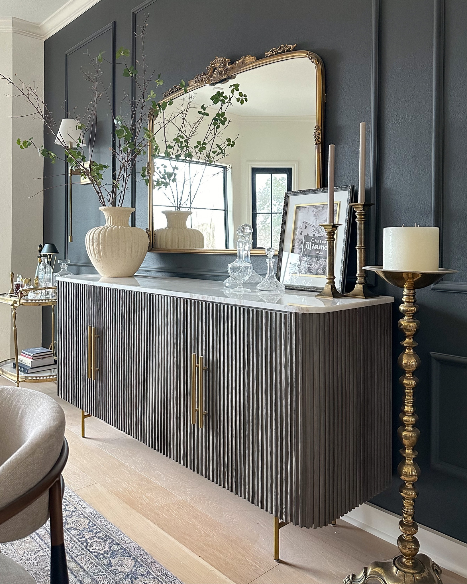 Dining room sideboard and mirror on sale this weekend! 

Candleholder is vintage

#LTKhome #LTKsalealert #LTKstyletip