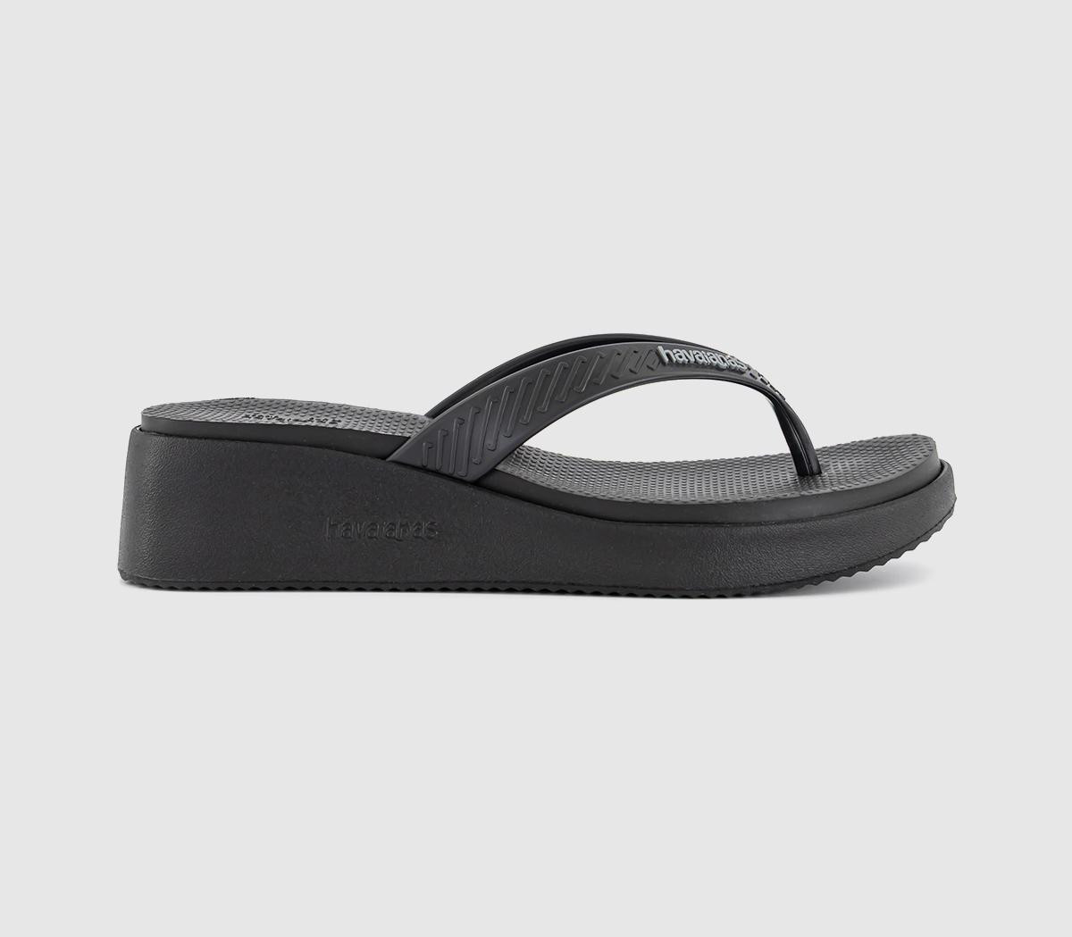 Havaianas Womens High Platform Flip Flops Black, 6 | Office Shoes (UK)