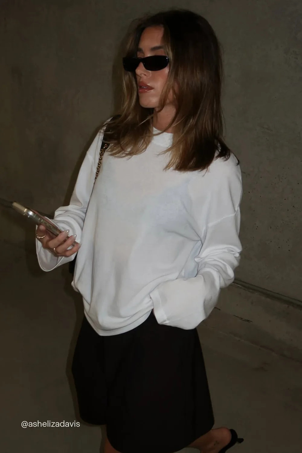 SLOANE WHITE SLEEVED CREW NECK KNIT | DISSH