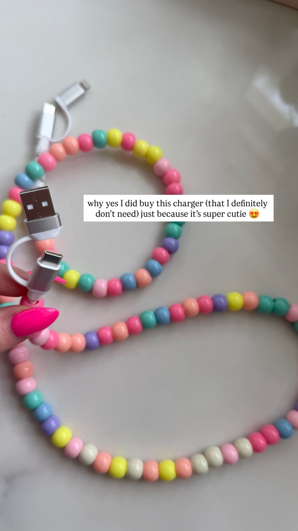 Was it a necessary purchase? No, but it sure it colorful and cute! 

Amazon phone charger 🔌 - with multiple connections so you can charge several devices! 

#LTKSaleAlert #LTKHome #LTKTravel