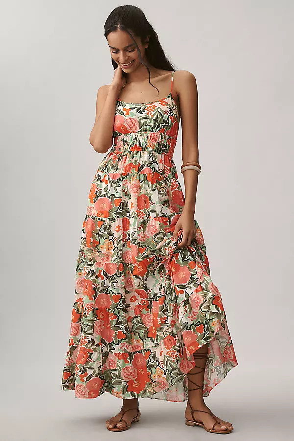 Hutch Hutton Sleeveless Square-Neck Tiered Maxi Dress | Anthropologie (US)