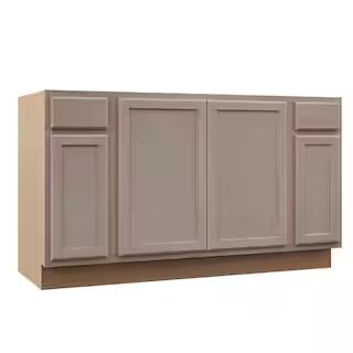 Hampton Unfinished Beech Recessed Panel Stock Assembled Sink Base Kitchen Cabinet (60 in. x 34.5 ... | The Home Depot