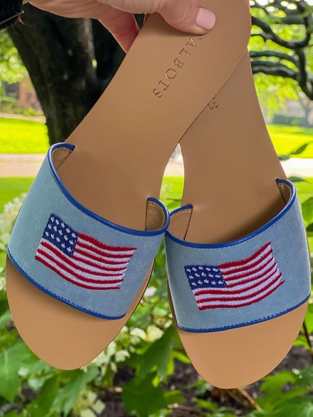 Memorial Day outfit makers right here! Snag these American Flag 🇺🇸 slides at 40% o for today at Talbots with code MOM!

#LTKsalealert #LTKshoecrush #LTKfindsunder100