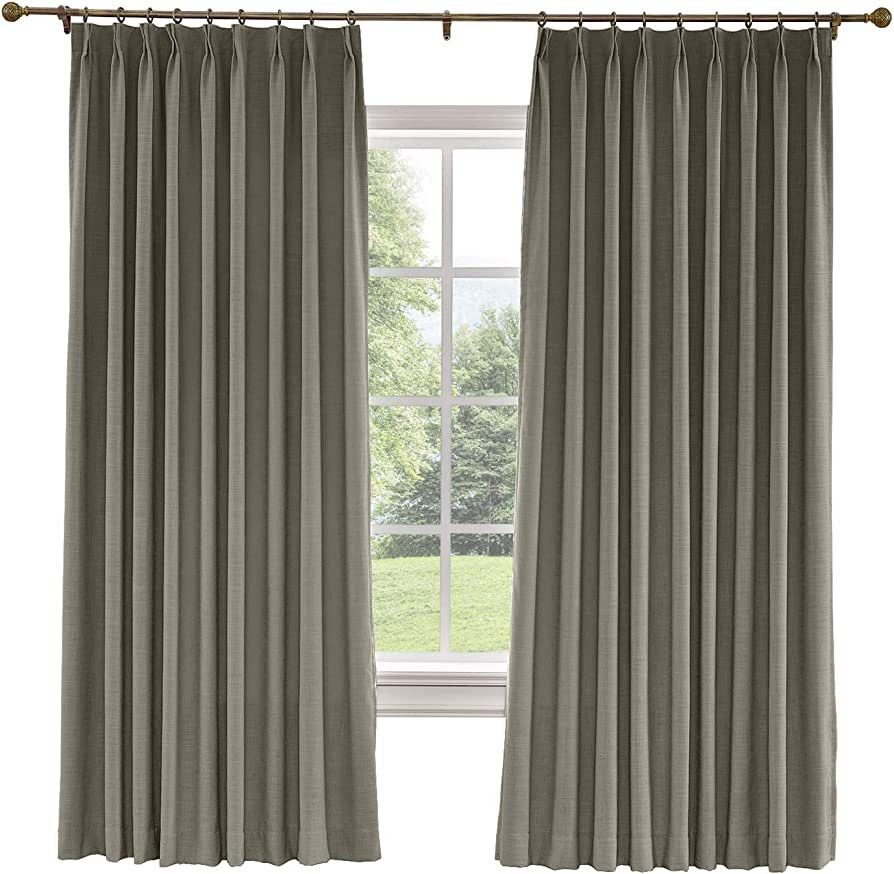 TWOPAGES Heavy Blackout Curtain 96 Inch Length, Pinch Pleat Window Drape Panel for Bedroom with T... | Amazon (US)