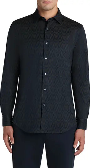 Print Stretch Cotton Button-Up Shirt | Nordstrom