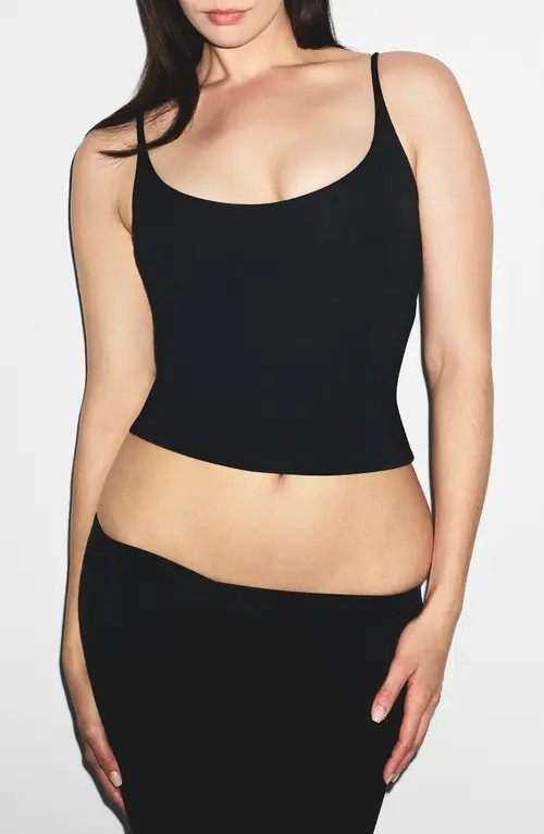 SKIMS SCOOP NECK CAMI in Obsidian at Nordstrom, Size Medium | Nordstrom