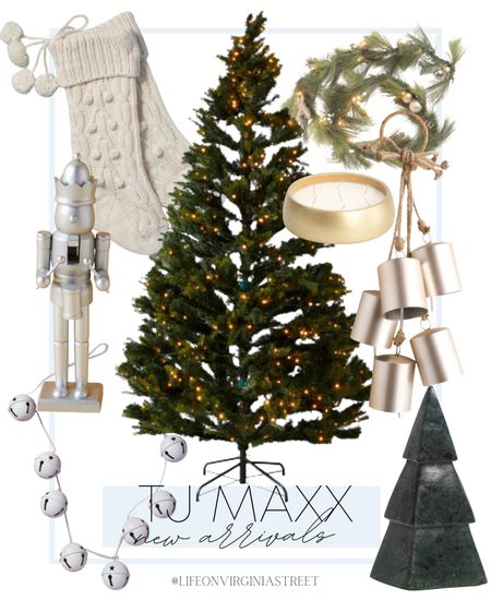 TJ Maxx New Arrival Holiday Decor! I am loving these neutral holiday decor pieces and how affordable they are!

Metallic nutcracker, bell garland, hanging bells, green marble tree, faux Christmas tree, gold candle, garland, cream knit stockings

#LTKHoliday #LTKhome #LTKSeasonal