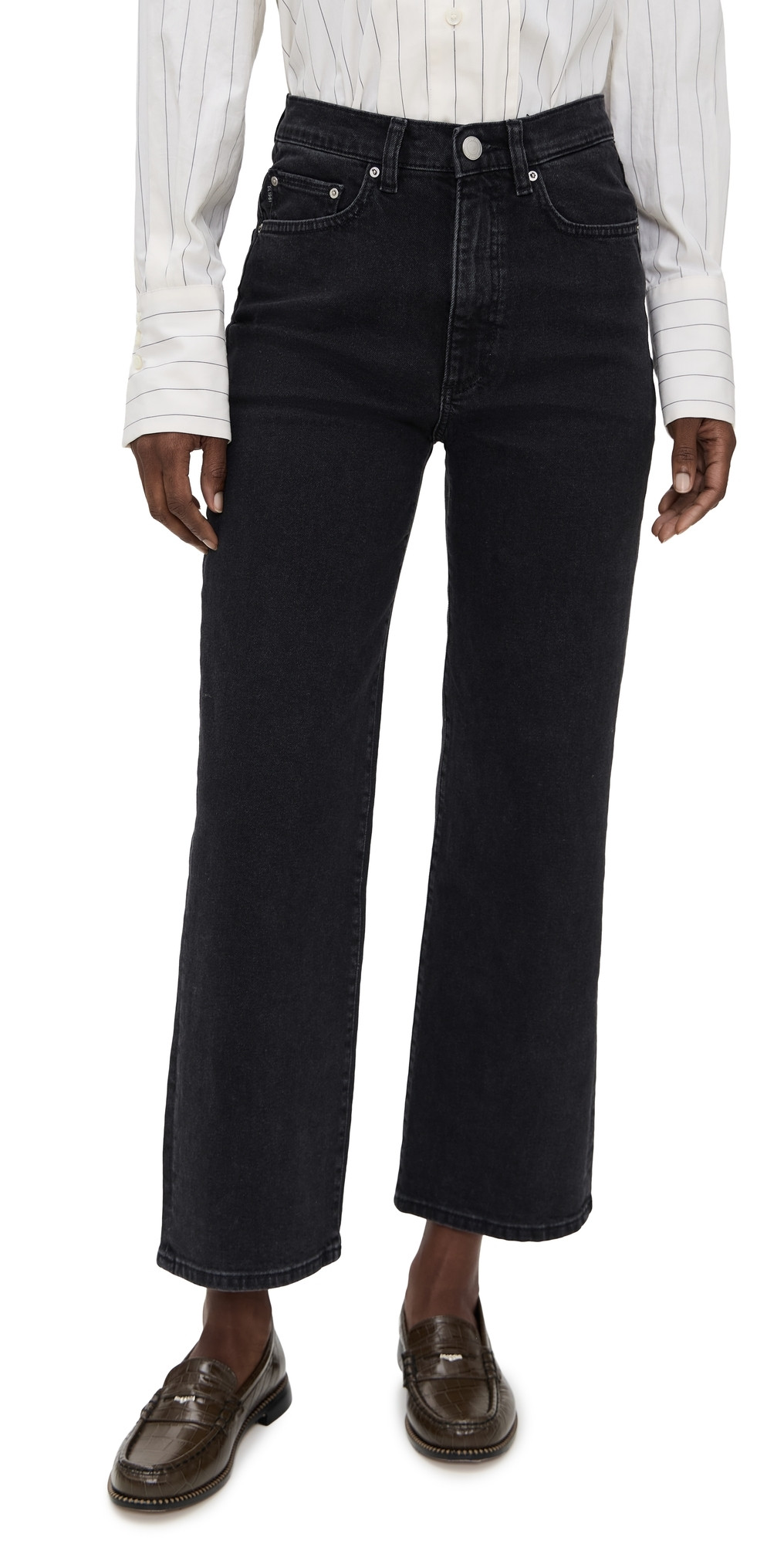 DL1961 Karmine Refined Wide Leg High Rise Jeans Nightshade (Vintage) 25 | Shopbop