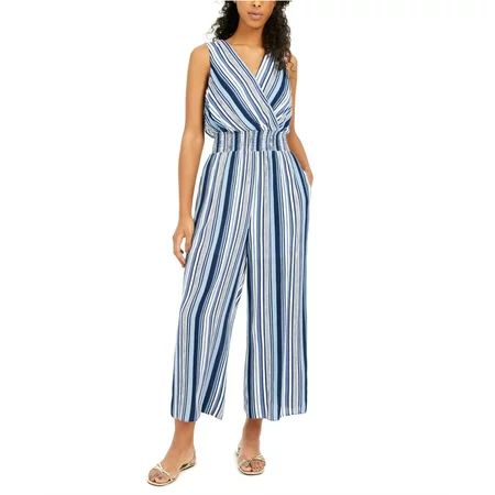 BCX Womens Striped Jumpsuit Blue XX-Small | Walmart (US)