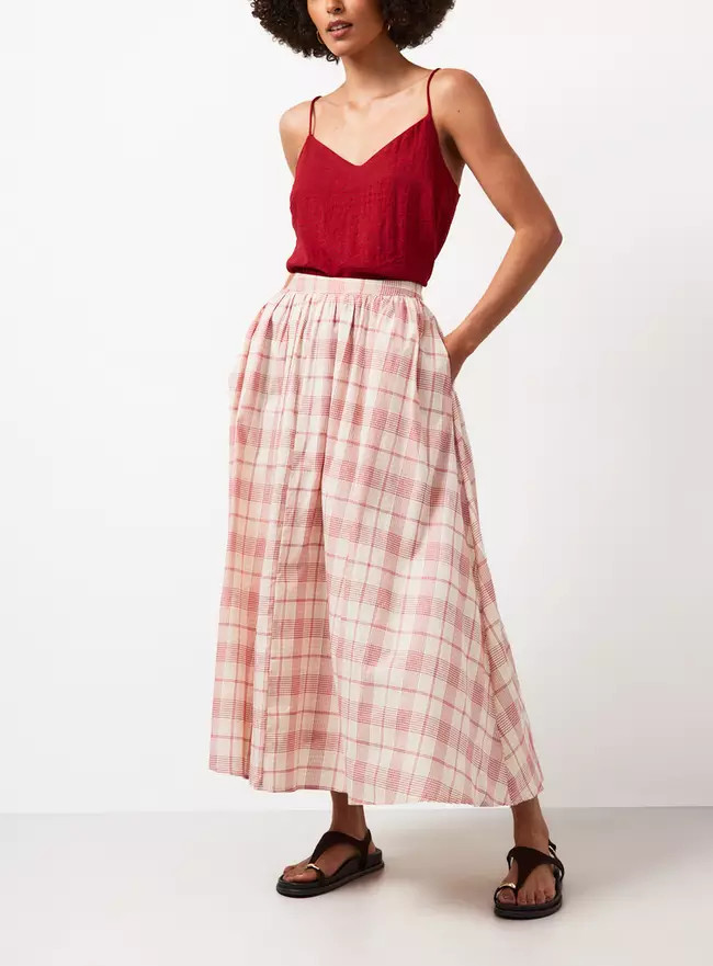 Buy Red Check Print Full Circle Midi Skirt 16 | Skirts | Tu | Tu Clothing
