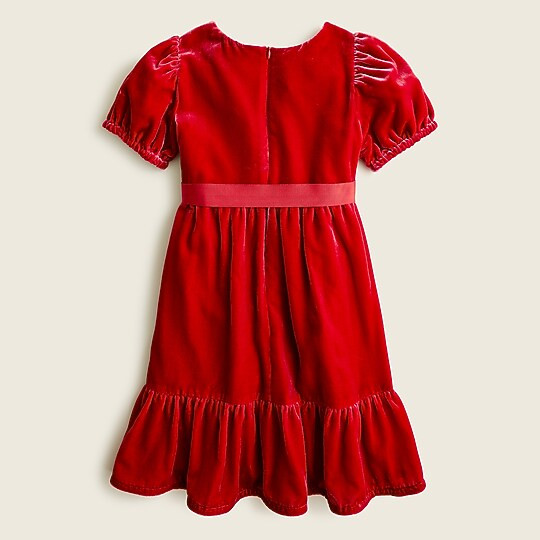 Girls' puff-sleeve velvet dress | J. Crew US