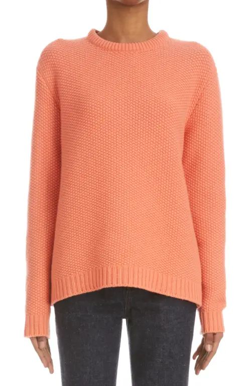 Chloé Moss Stitch Cashmere Sweater in Papaya Orange at Nordstrom, Size X-Small | Nordstrom