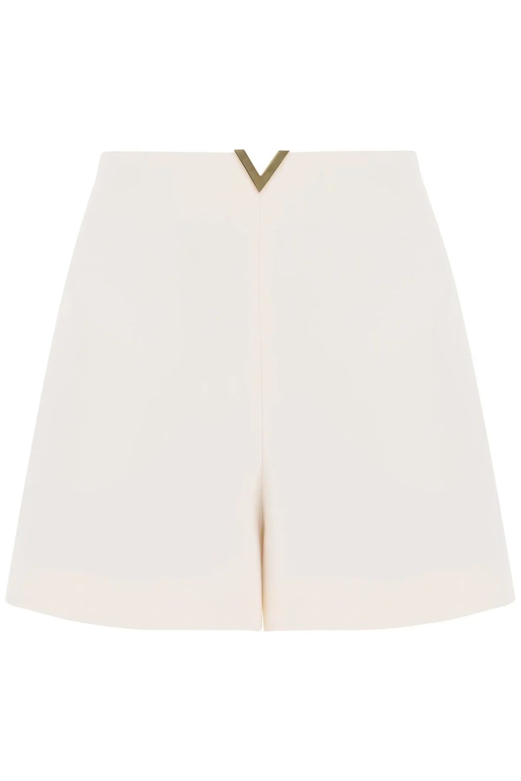 Valentino Crepe Couture Logo Plaque Shorts | Cettire Global