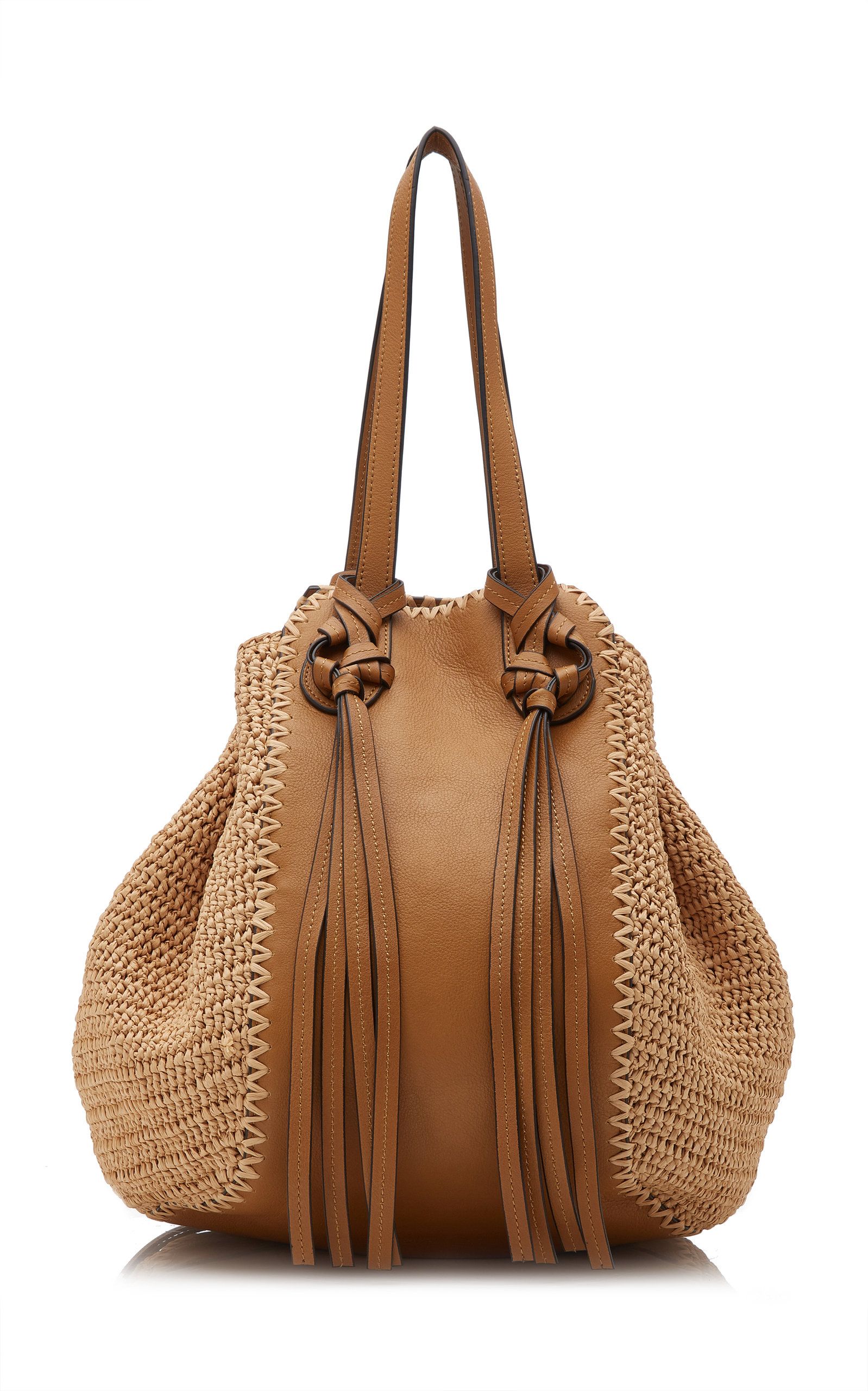 Daphne Leather And Raffia Tote | Moda Operandi (Global)